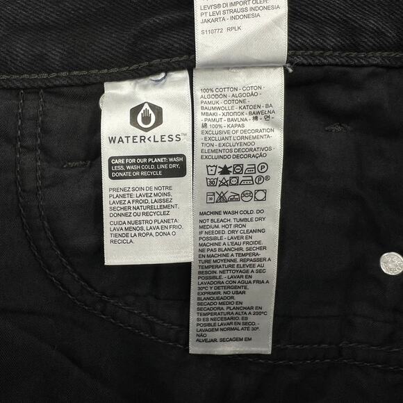 LEVIS Sliced High Waisted Mom Jean Womens 29 X 27 Black Tapered Rigid Denim NEW - Picture 12 of 16